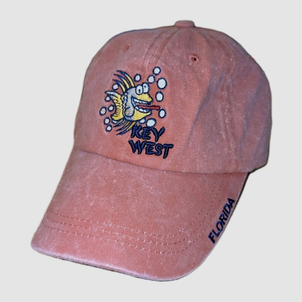 Island Accessories Key West Florida Crazy Fish Cap Adult Adjustable Hat